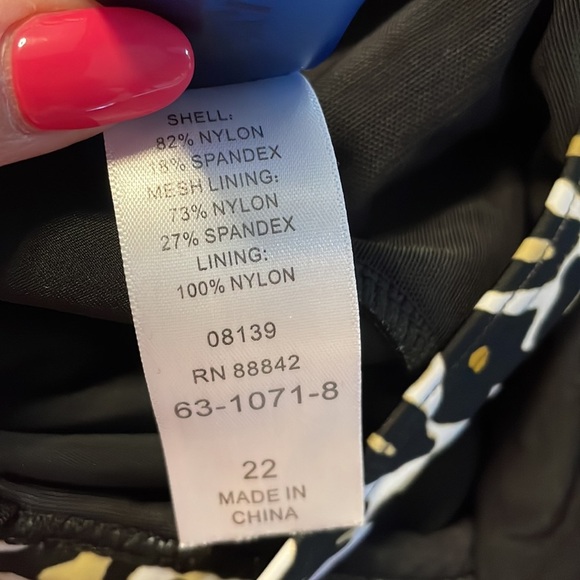 Plus animal / cheetah print swimsuit dress underwire removable pad bra attach 22 - Picture 10 of 12